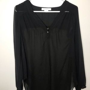 Bcbg generation black sheer blouse
